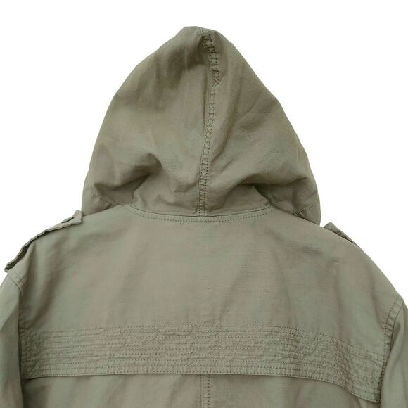 Trouve Hooded Utility Jacket Womens Small Green Oversized Full Zip Cotton - Picture 7 of 13